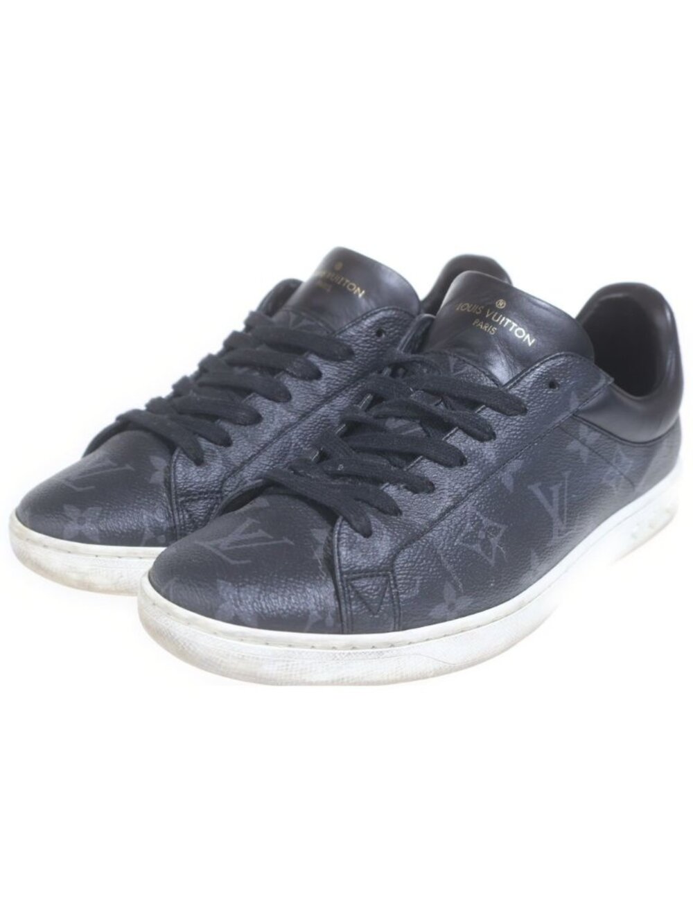 Louis Vuitton Luxembourg Line Monogram Eclipse Lace Up Sneakers Black - Picture 2 of 6